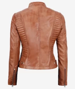 Rachel Womens Tan Lambskin Genuine Leather Jackets