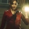 Resident Evil 2 Claire Fitted Red Best Leather Eagle Jacket