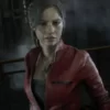 Resident Evil 2 Claire Fitted Red Pure Leather Eagle Jacket