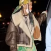 Rihanna Brown Aviator Jacket