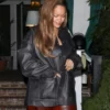Rihanna Fenty Black Leather Jacket 2