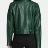 Rihanna Green Biker Faux Leather Jacket