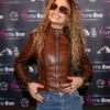 Rita Ora Brown Real Leather Jacket