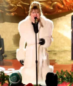 Rockefeller Center Kelly Clarkson Women's White Suede Leather Coat
