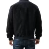 Rowan Men’s Navy Relaxed Urban Suede Bomber Top Leather Jacket