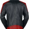 Russi Red and Black Cafe Racer Faux Leather Jacket
