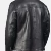 Ryan Black Asymmetrical Zipper Pure Shearling Jacket