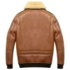 Samuel Tan Brown Shearling SF Bomber Leather Jacket