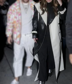 Selena Gomez Lakers Game Trench Coat Front