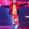Seth Rollins Fur Collar Black Leather Jacket – Royal Rumble 2023