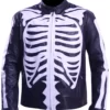 Skeleton Print Cafe Racer Jacket