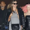 Sofia Vergara Black Puffer Real Leather Jacket