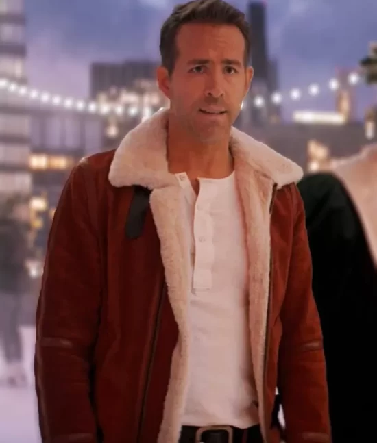 Spirited Ryan Reynolds Santa Red Real Leather jackets