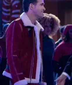 Spirited Ryan Reynolds Santa Red Top Leather jackets