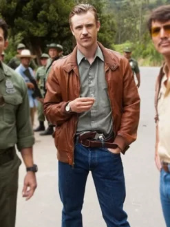 Steve-Murphy-Narcos-Brown-Bomber-Leather-Jacket