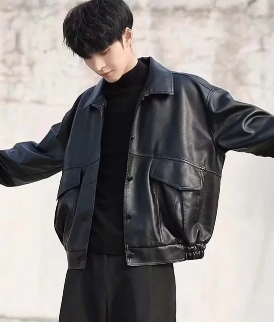 Taehyu Black Leather Jacket