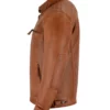 Tanner Men’s Brown Quilted Waxed Leather Cafe Racer Jacket