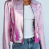 Taylor Tomlinson Have It All Pink Leather Jacket Front