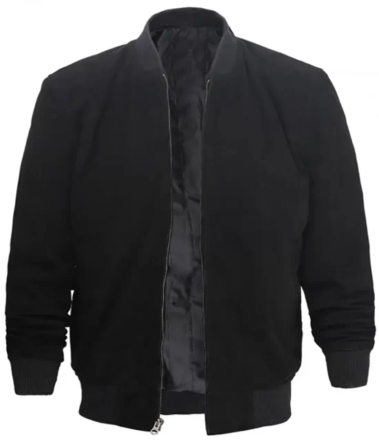 Teo Men’s Black Suede Bomber Suede Leather Jacket