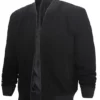 Teo Men’s Black Suede Bomber Real Leather Jacket