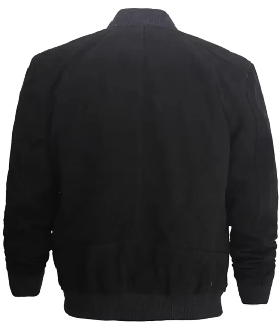 Teo Men’s Black Suede Bomber Top Leather Jacket