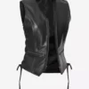 Teresa Women's Black Leather Biker Leather Vest