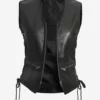 Teresa Women's Black Leather Biker Vest