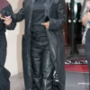 Teyana Taylor Black Top Leather Coat
