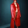 Teyana Taylor Red Leather Coat