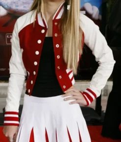 The Cat In The Hat Premiere Brie Larson Red Top Leather Jacket