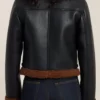 The Equalizer S03′ Melody Bayani B3 Flight Black Genuine Leather Jacket