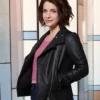 The Good Doctor Paige Spara Black Biker Leather Jacket