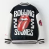 The Rolling Stones Black & White Varsity Leather Jacket