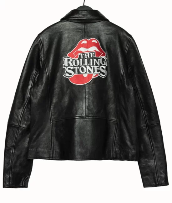 The Rolling Stones JFK Black Biker Leather Jacket