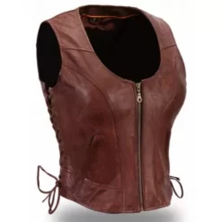 The Walking Dead Michonne Hawthorne Dark Brown Leather Vest