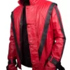 Thriller Michael Jackson Red Real Leather Jacket