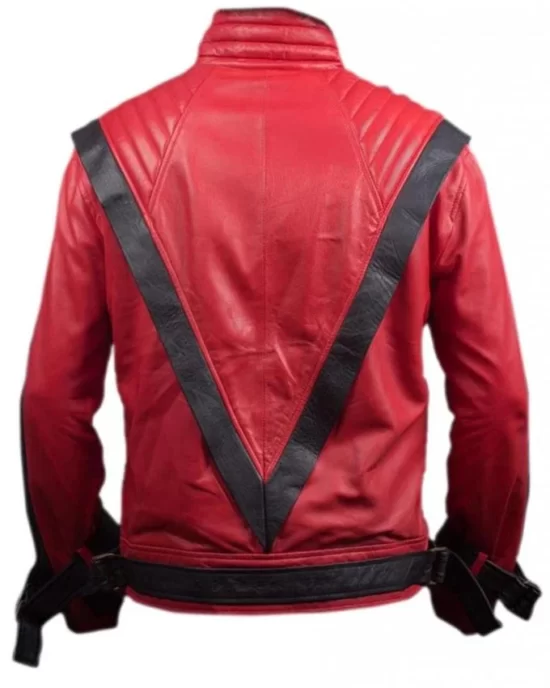 Thriller Michael Jackson Red Top Leather Jacket