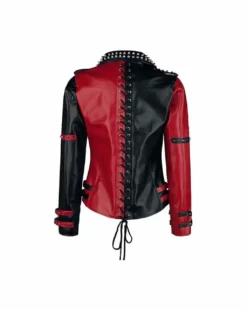 Toni Storm Genuine Red and Black Studded Leather Jacket