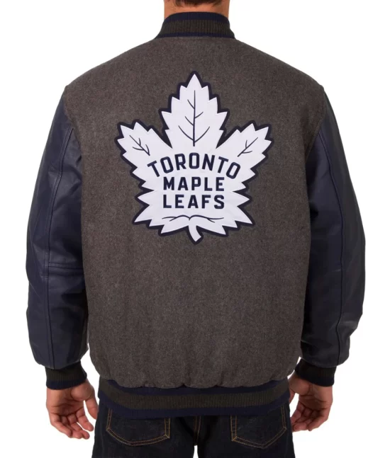 Toronto Maple Leafs Grey Bomber Real Jacket