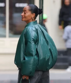 Tracee Ellis Ross Leather Puffer Jacket