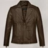 True Detective Rachel McAdams Brown Biker Jacket Front