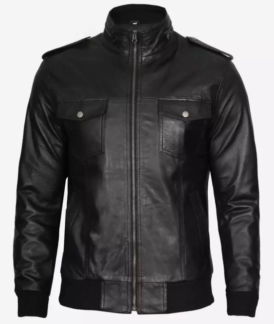 Tyler Mens Black Bomber Best Leather Jacket