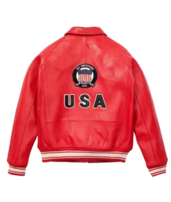 USA Red varsity Leather Jacket