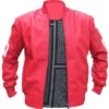Unisex 8 Ball Pink Bomber Leather Gebuine Jacket