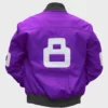 Unisex 8 Ball Purple Bomber Leather Jacket