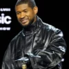 Usher Black Top Leather Belted Coat