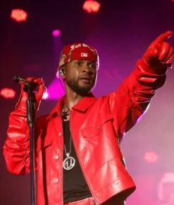 Usher The Roots Picnic Red Top Leather Jacket