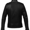 Valentine Black Leather Jacket Back
