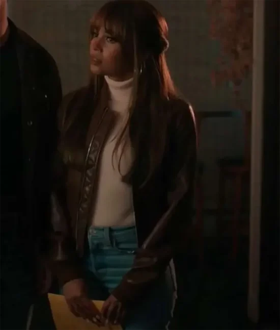 Vanessa Morgan Wild Cards Brown Bomber Leather Jacket