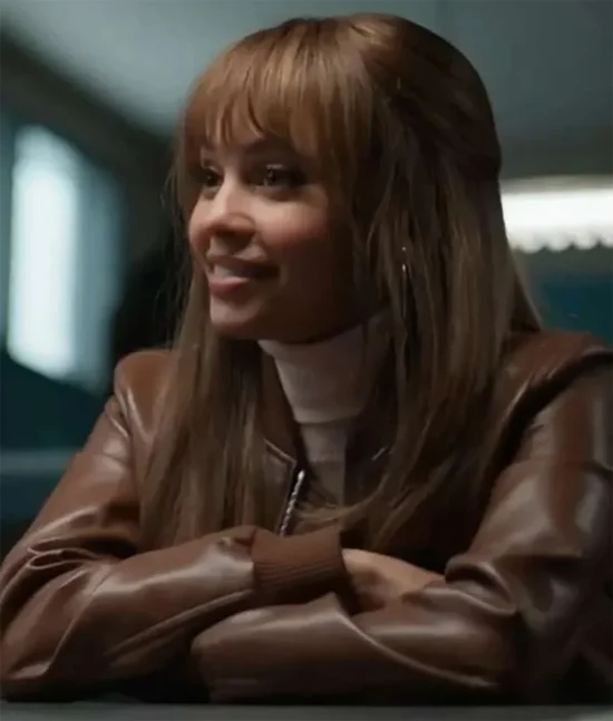 Vanessa Morgan Wild Cards Brown Bomber Real Leather Jacket